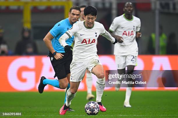 Son Heung-Min of Tottenham Hotspur in action during the FC Internazionale training session at the club's training ground Suning Training Center on...