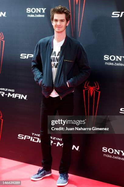 Actor Andrew Garfield attends 'The Amazing Spider-Man' photocall at Villamagna Hotel on June 21, 2012 in Madrid, Spain.