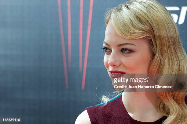 Actress Emma Stone attends 'The Amazing Spider-Man' photocall at Villamagna Hotel on June 21, 2012 in Madrid, Spain.