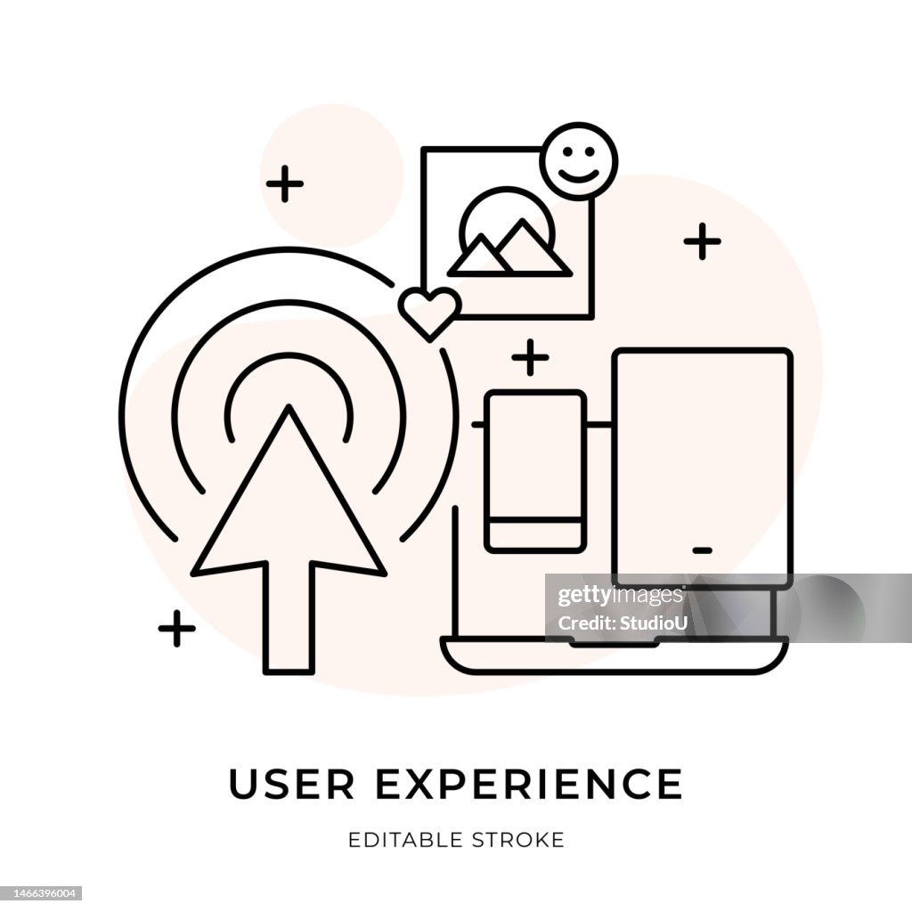 User Experience Thin Line Illustration
