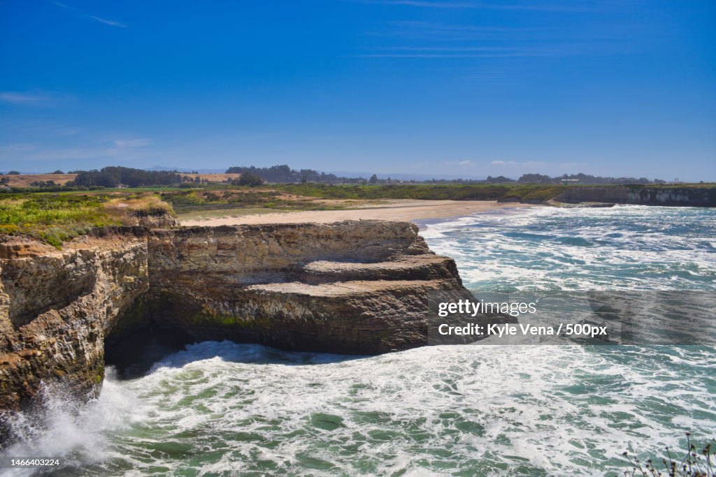 Seanic plateau rock from beach escape,Santa Cruz,California,United States,USA
