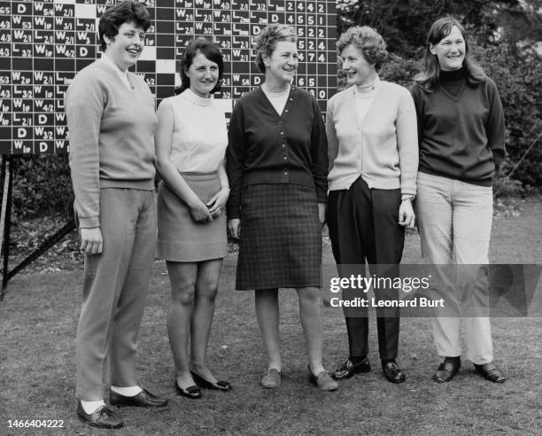 Amateur golfers Mary McKenna, Kathryn Phillips, Jeanne Bisgood , Belle McCorkindale Robertson and Dinah Oxley members of the Great Britain and...