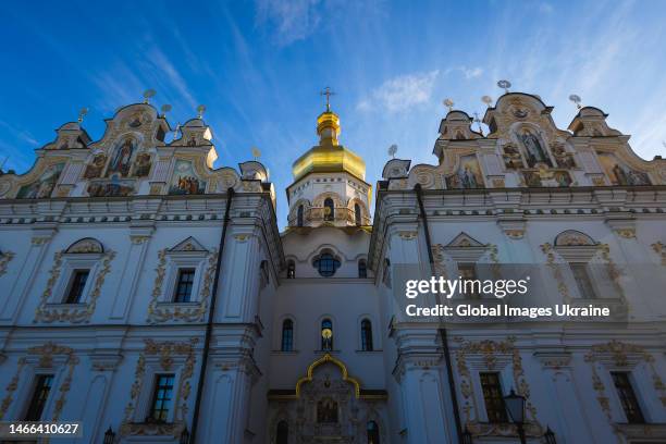 Dormition Cathedral of Kyiv-Pechersk Lavra on February 15, 2023 in Kyiv, Ukraine. Metropolitan Epiphany of Kyiv and All Ukraine perform the liturgy...