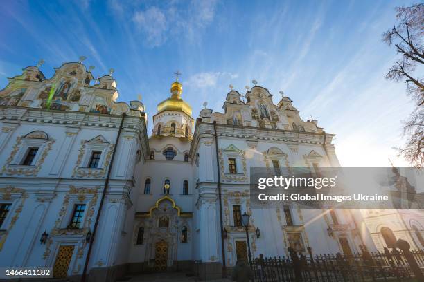 Dormition Cathedral of Kyiv-Pechersk Lavra on February 15, 2023 in Kyiv, Ukraine. Metropolitan Epiphany of Kyiv and All Ukraine perform the liturgy...