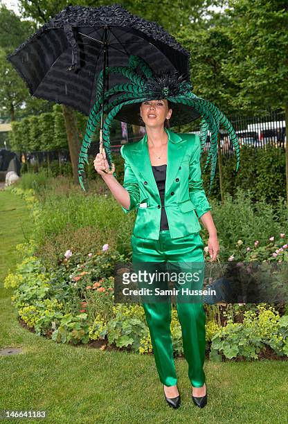Racegoer attends Ladies Day of Royal Ascot 2012 at Ascot Racecourse on June 21, 2012 in Ascot, United Kingdom.