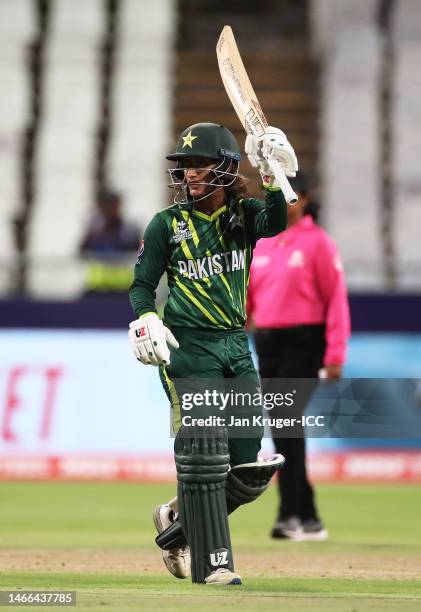 Api Muneeba R Muneeba Ali of Pakistan celebrates their half century during the ICC ...