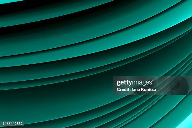 dark turquoise, blue green abstract layered background. monochrome 3d pattern. - technologie verte photos et images de collection