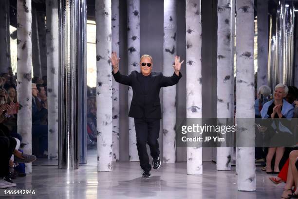 Michael Kors walks the runway finale during the Michael Kors Collection Fall/Winter 2023 Runway Show on February 15, 2023 in New York City.