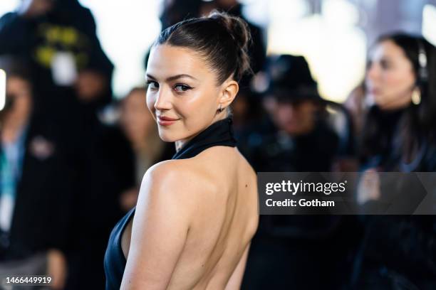 Ella Hunt attends the Michael Kors fashion show during New York Fashion Week: The Shows in the Meatpacking District on February 15, 2023 in New York...