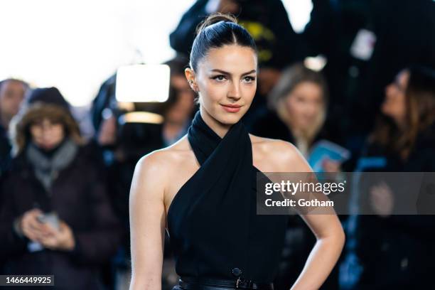 Ella Hunt attends the Michael Kors fashion show during New York Fashion Week: The Shows in the Meatpacking District on February 15, 2023 in New York...