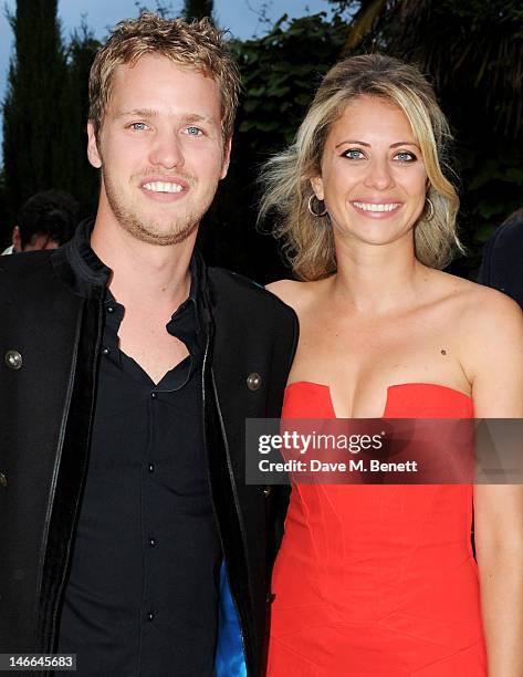 Sam Branson and sister Holly Branson attend the WTA Pre-Wimbledon Party presented by Dubai Duty Free at Kensington Roof Gardens on June 21, 2012 in...