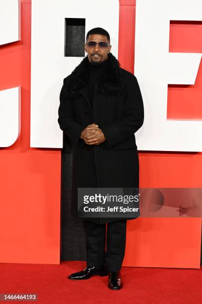 Jamie Foxx attends the European Premiere of Creed III at Cineworld Leicester Square on February 15, 2023 in London, England.