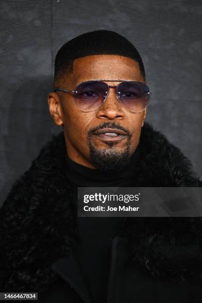 Jamie Foxx attends the "Creed III" European Premiere at Cineworld Leicester Square on February 15, 2023 in London, England.