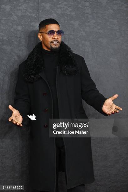 Jamie Foxx attends the "Creed III" European Premiere at Cineworld Leicester Square on February 15, 2023 in London, England.