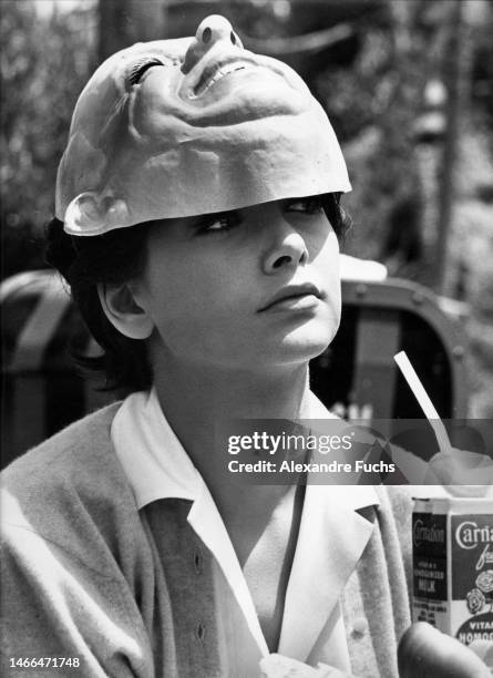 Actress Suzanne Pleshette portrait while filming "40 Pounds of Trouble" at the Disneyland Resort in Anaheim, California, in 1962