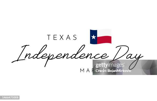 texas independence day lettering card, march 2. vector - texas flag stock illustrations