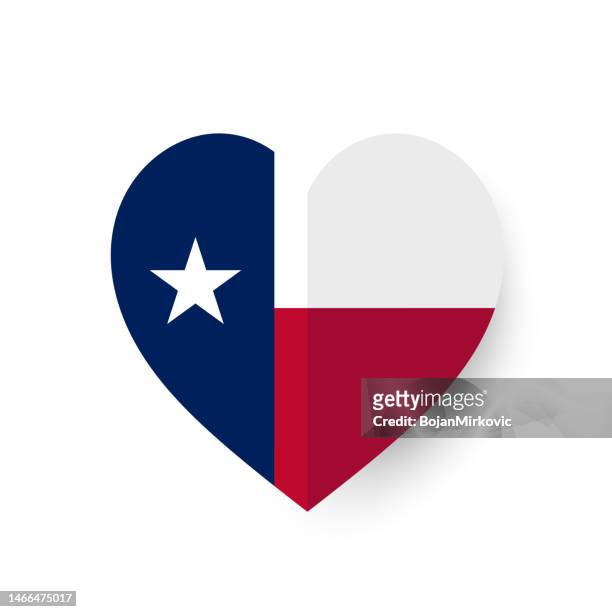 texas paper heart flag. vector - texas state flag stock illustrations