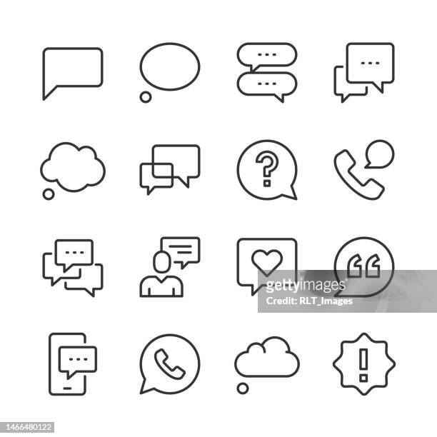sprechblasensymbole — monoline-serie - instant messaging stock-grafiken, -clipart, -cartoons und -symbole