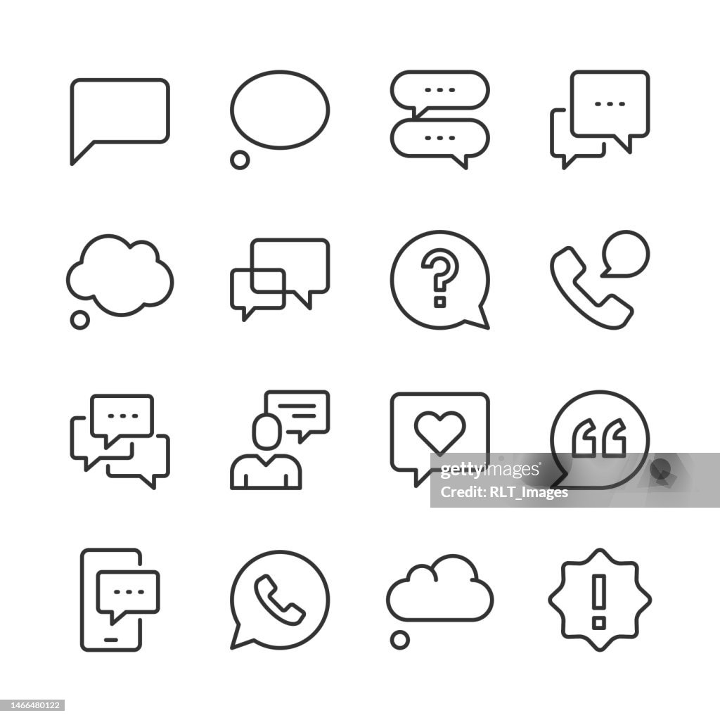 Iconos de burbujas de diálogo — Serie Monoline