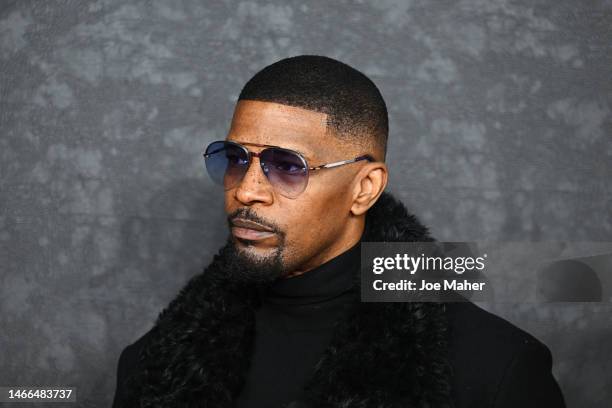 Jamie Foxx attends the "Creed III" European Premiere at Cineworld Leicester Square on February 15, 2023 in London, England.