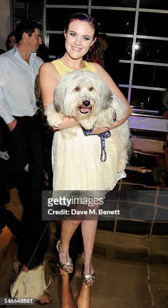 Britain's Got Talent winners Ashleigh Butler and Pudsey attends the WTA Pre-Wimbledon Party presented by Dubai Duty Free at Kensington Roof Gardens...