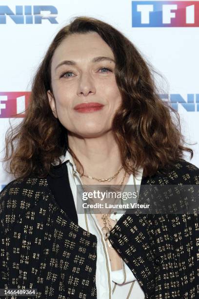 Natacha Lindinger attends the "Avenir" Photocall at TF1 on February 15, 2023 in Boulogne-Billancourt, France.