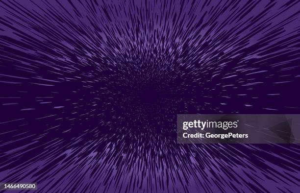 light trails with speed lines - hyperspace stock illustrations