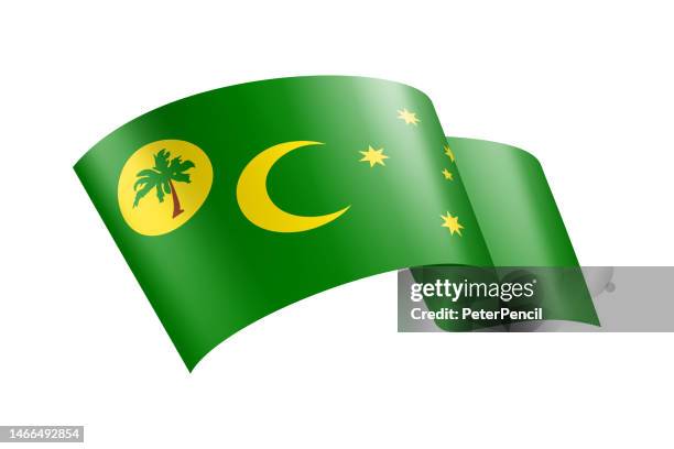 cocos islands flag ribbon. flag of cocos islands header banner. vector stock illustration - cocos island costa rica stock illustrations