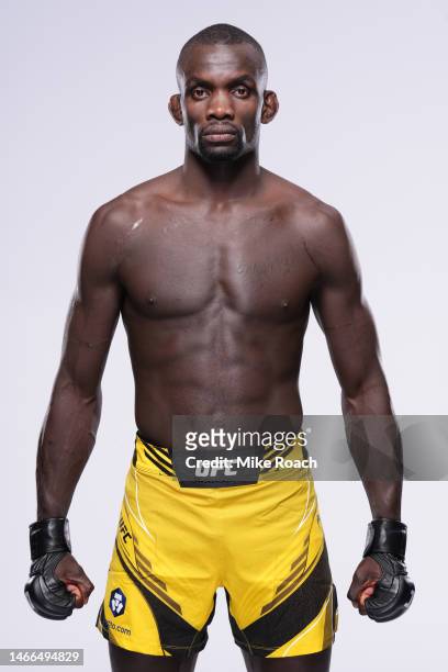 Themba Gorimbo poses for a portrait during a UFC photo session on February 15, 2023 in Las Vegas, Nevada