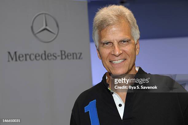 Olympian Mark Spitz attends Nine-Time Olympic Champion Mark Spitz and Mercedes-Benz kick off Laureus Sport for Good USA at Mercedes-Benz Manhattan on...
