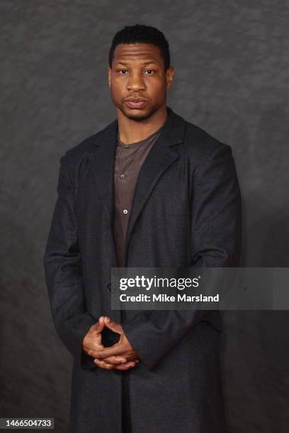 Jonathan Majors attends the "Creed III" European Premiere at Cineworld Leicester Square on February 15, 2023 in London, England.