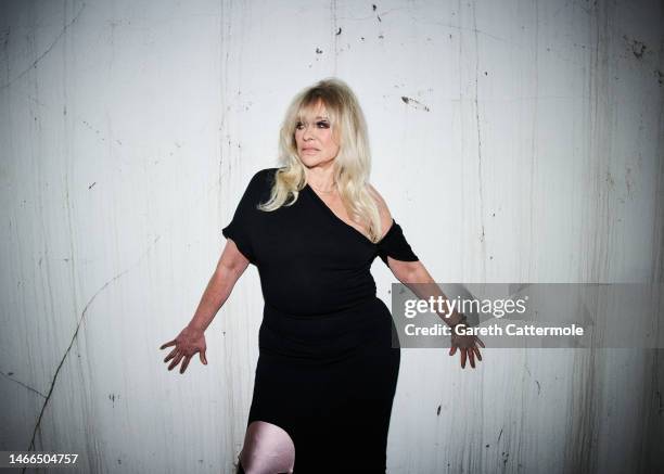 Jo Wood backstage at the VIN & OMI "Spaced" show ahead of London Fashion Week at One Hundred Shoreditch on February 15, 2023 in London, England.