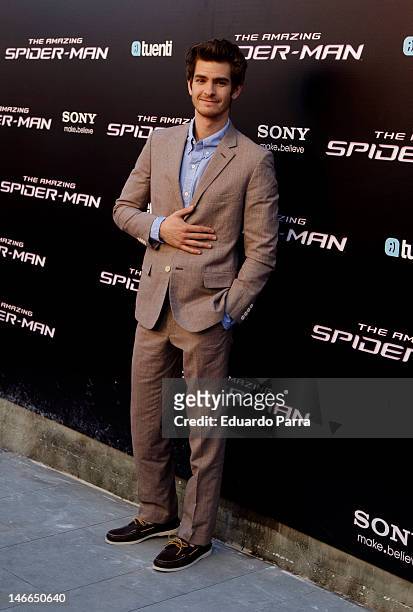 Actor Andrew Garfield attends 'The Amazing Spider-Man' premiere at Callao cinema on June 21, 2012 in Madrid, Spain