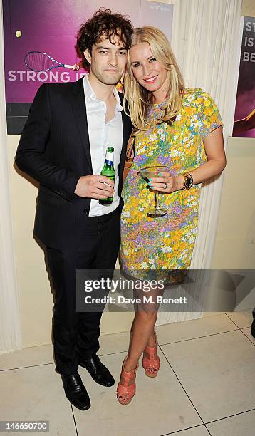 Lee Mead and Denise van Outen attend the WTA Pre-Wimbledon Party presented by Dubai Duty Free at Kensington Roof Gardens on June 21, 2012 in London,...