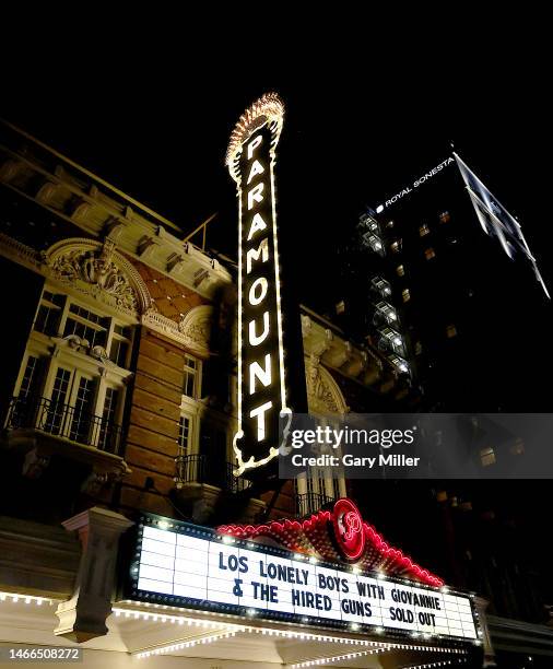 General view of the atmosphere during the Los Lonely Boys concert at The Paramount Theater on February 11, 2023 in Austin, Texas.