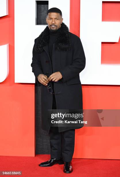 Jamie Foxx attends the "Creed III" European Premiere at Cineworld Leicester Square on February 15, 2023 in London, England.