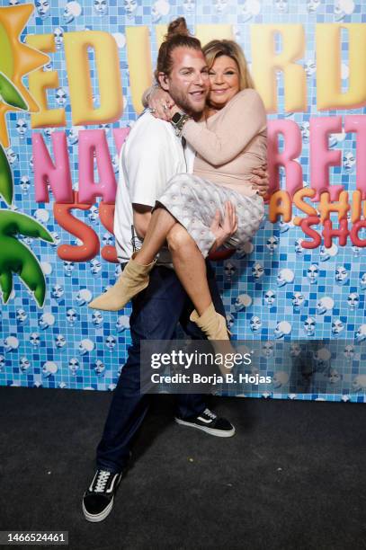 Eduardo Navarrete and Terelu Campos attend the photocall for Eduardo Navarrete at Mercedes Benz Fashion Week at Rolling Dance & Burger on February...