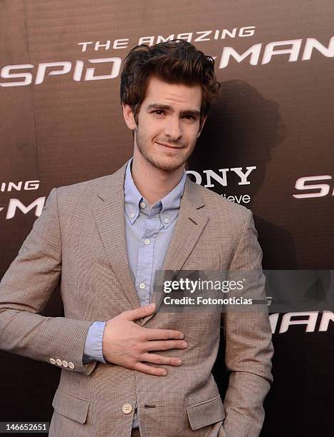 Andrew Garfield attends the premiere of "The Amazing Spider-Man" at Callao Cinema on June 21, 2012 in Madrid, Spain.