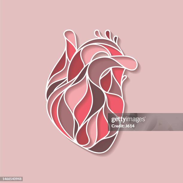 stockillustraties, clipart, cartoons en iconen met abstract human heart - angina