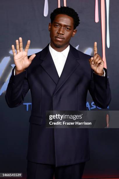 Damson Idris attends the Red Carpet Premiere Event for the Sixth and Final Season of FX's "Snowfall" at Academy Museum of Motion Pictures, Ted Mann...