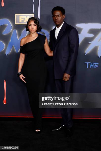 Lori Harvey and Damson Idris attend the Red Carpet Premiere Event for the Sixth and Final Season of FX's "Snowfall" at Academy Museum of Motion...