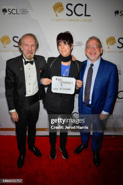 Marc Shaiman, Diane Warren and Lou Mirabal attend 4th Annual Society of Composers and Lyricists Awards at Skirball Cultural Center on February 15,...