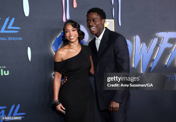 Lori Harvey and Damson Idris attend the Red Carpet Premiere Event for the Sixth and Final Season of FX's "Snowfall" at Academy Museum of Motion...