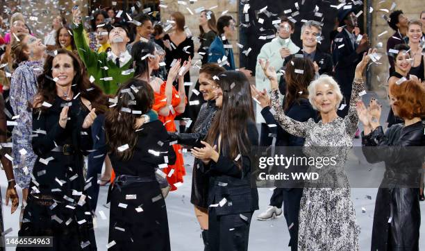 Andie MacDowell, Eva Longoria, Cheryl, Camila Cabello, Helen Mirren and Geri Horner on the catwalk