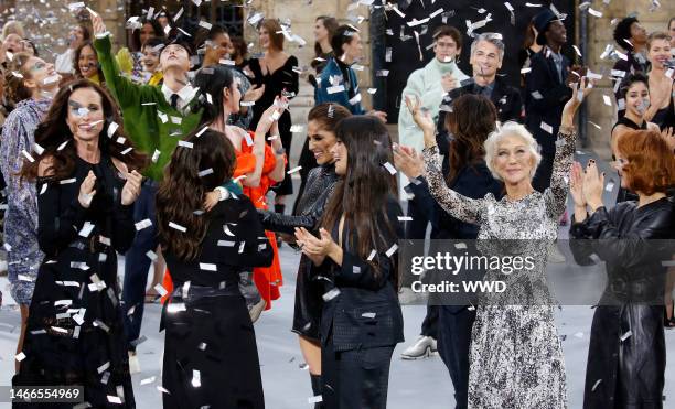 Andie MacDowell, Eva Longoria, Cheryl, Camila Cabello, Helen Mirren and Geri Horner on the catwalk