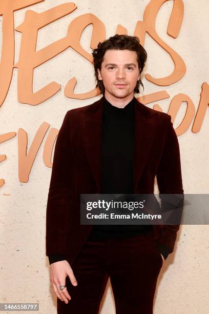 Joel Courtney attends the Los Angeles Premiere of Lionsgate's "Jesus Revolution" at TCL Chinese 6 Theatres on February 15, 2023 in Hollywood,...