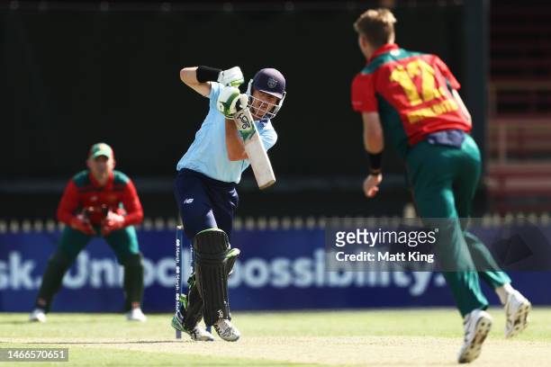 Daniel Hughes of New South Wales bats during the Marsh One Day Cup match between New South Wales and Tasmania at North Sydney Oval, on February 16 in...