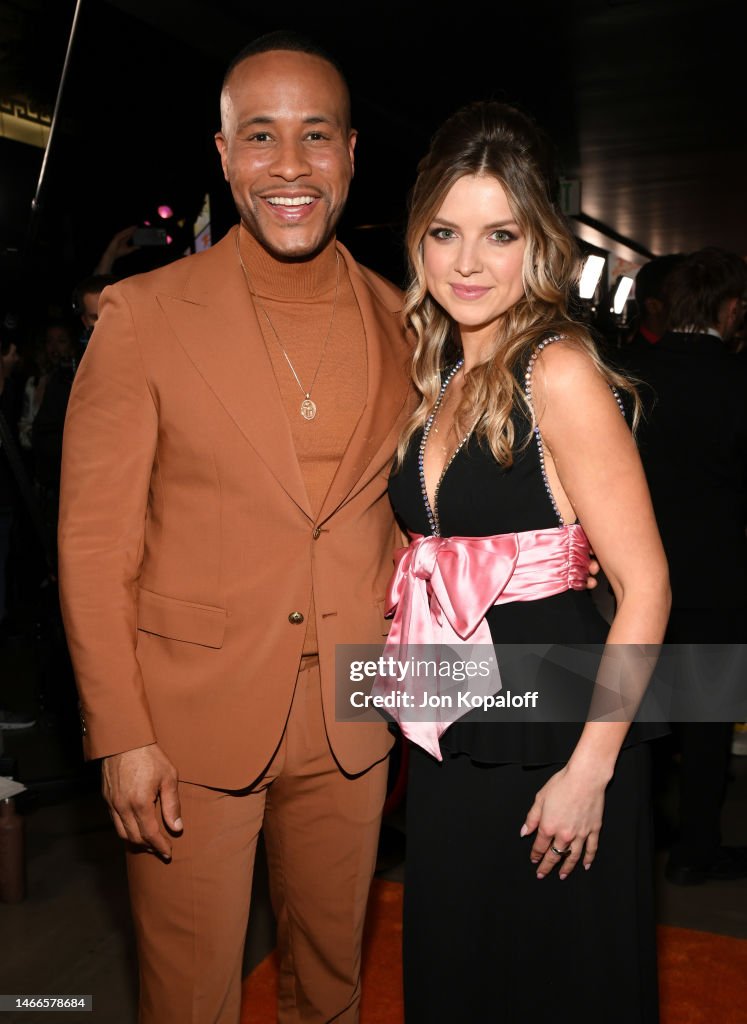 DeVon Franklin and Anna Grace Barlow attend "Jesus Revolution" Los