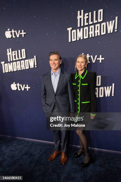 Billy Crudup and Naomi Watts attend Apple TV+'s "Hello Tomorrow" New York premiere at the Whitby Hotel on February 15, 2023 in New York City.