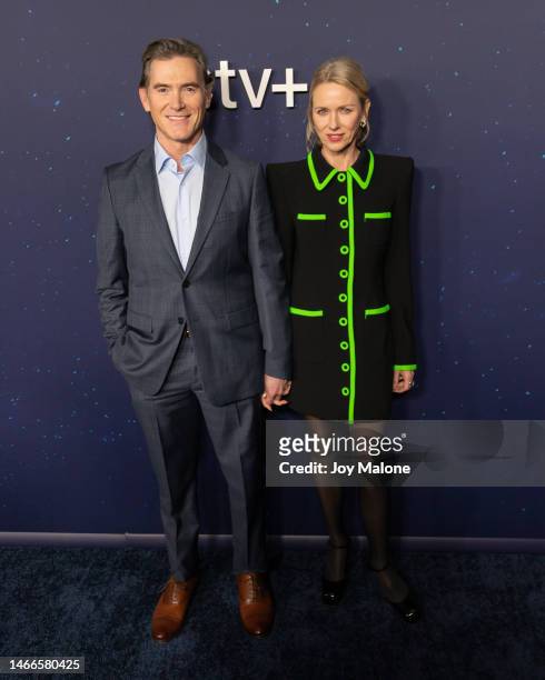 Billy Crudup and Naomi Watts attend Apple TV+'s "Hello Tomorrow" New York premiere at the Whitby Hotel on February 15, 2023 in New York City.